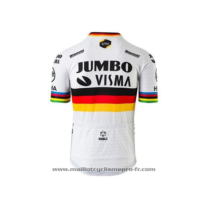 2020 Maillot Cyclisme Jumbo Visma Champion Allemagne Manches Courtes Et Cuissard
